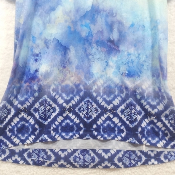 ONE World  Tye Dye Splash Design with Embellishments Size Petite Small - Picture 4 of 7